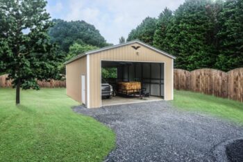24x30x10 Custom Garage with a Vertical Roof!
