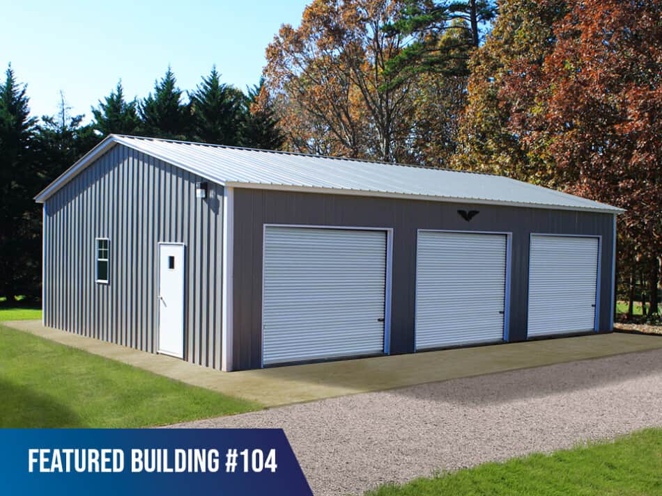 Featured-Building-104 - 28x40x10 3-Bay Garage