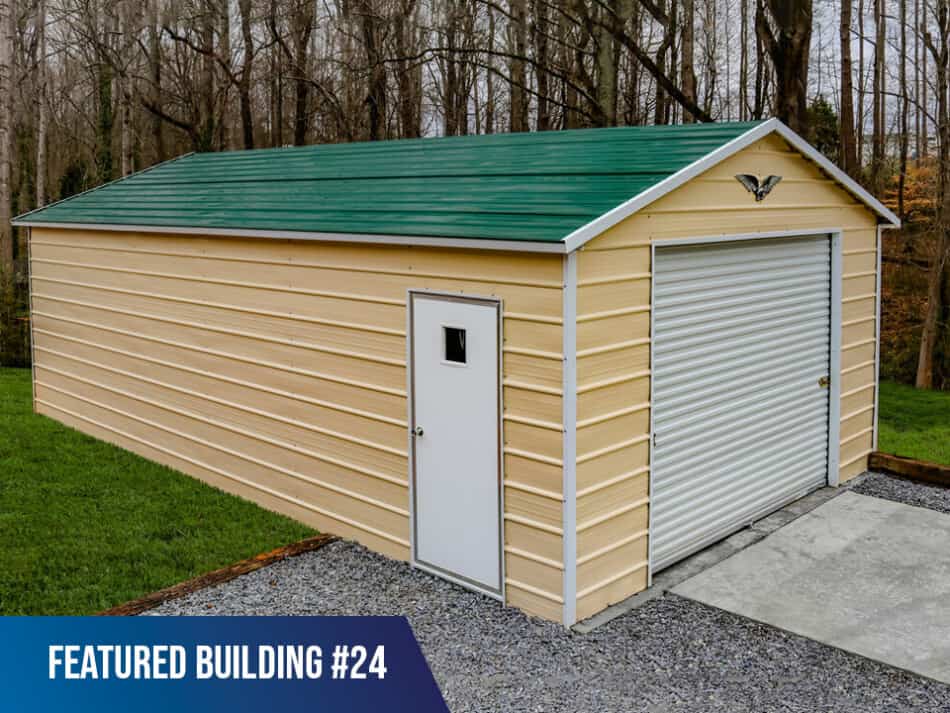 Featured-Building-24 - 12x30x8 Single Metal Garage