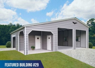Featured-Building-29 - 36x30x12/9 Metal Garage w/Lean-To & Storage Room