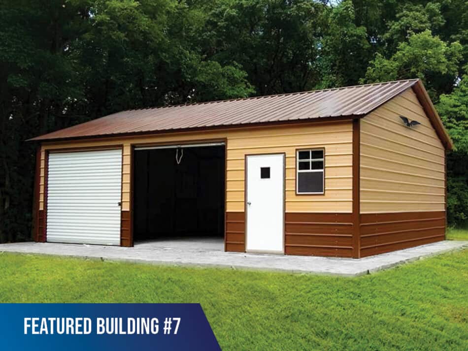 Featured-Building-7 -24x30x9 Vertical Roof Side Entry Double Garage