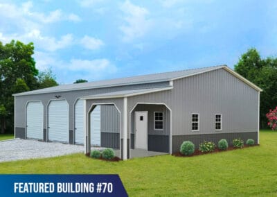 Featured-Building-70 - 40x60x12/9 Metal Workshop w/Porch