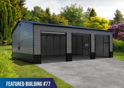 Featured-Building-77 - 24x40x12 3-Bay Metal Garage