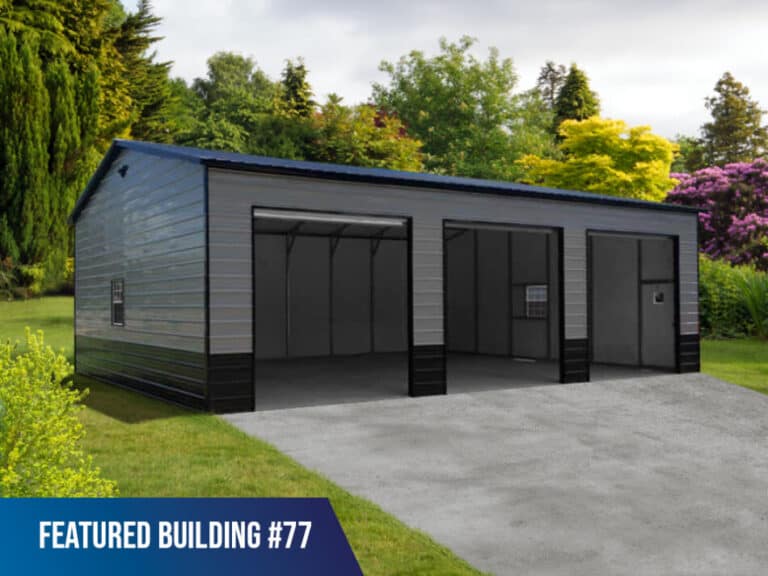 24x40x12 3-Bay Garage – Certified Carports And Metal Buildings