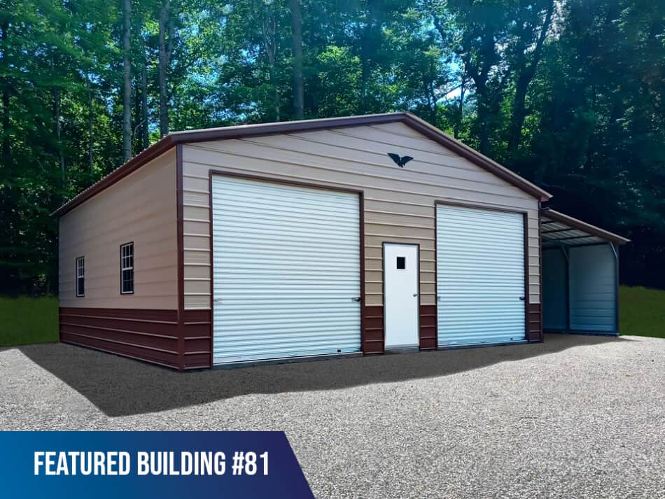Featured-Building-81 - 42x25x11 Garage with Lean-To