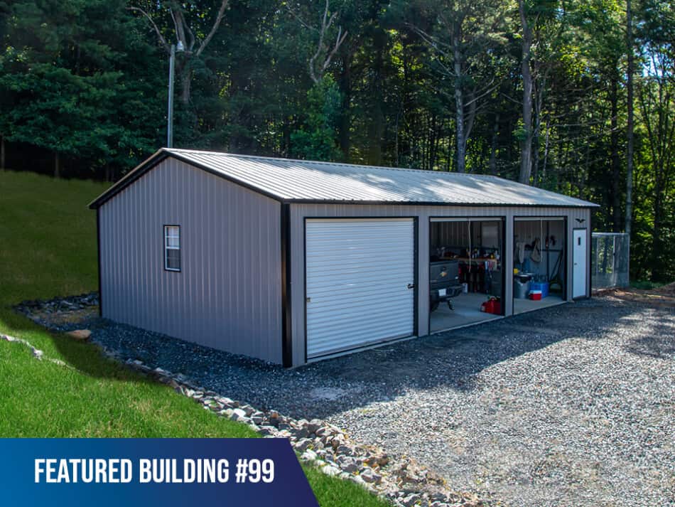 Featured-Building-9 - Custom grey garage with three bays