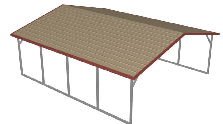 Boxed Eave Carport -has a horizontal roof line