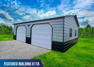 - Featured Building 116 - 24x30x9 Double Metal Garage