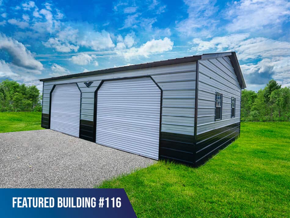 - Featured Building 116 - 24x30x9 Double Metal Garage