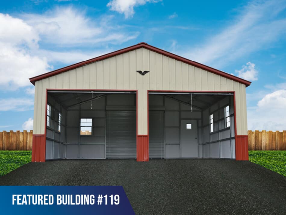 Featured Building 119 - 24x20x9 Double Metal Garage
