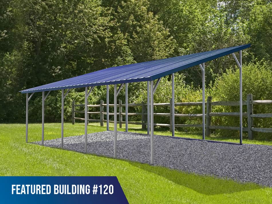 Featured Building 120 - 18x25x12x9 Single Slope Carport