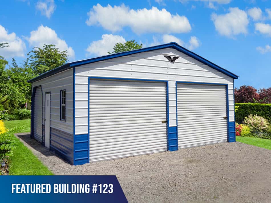 Featured Building 123 - 24x25x9 Double Metal Garage