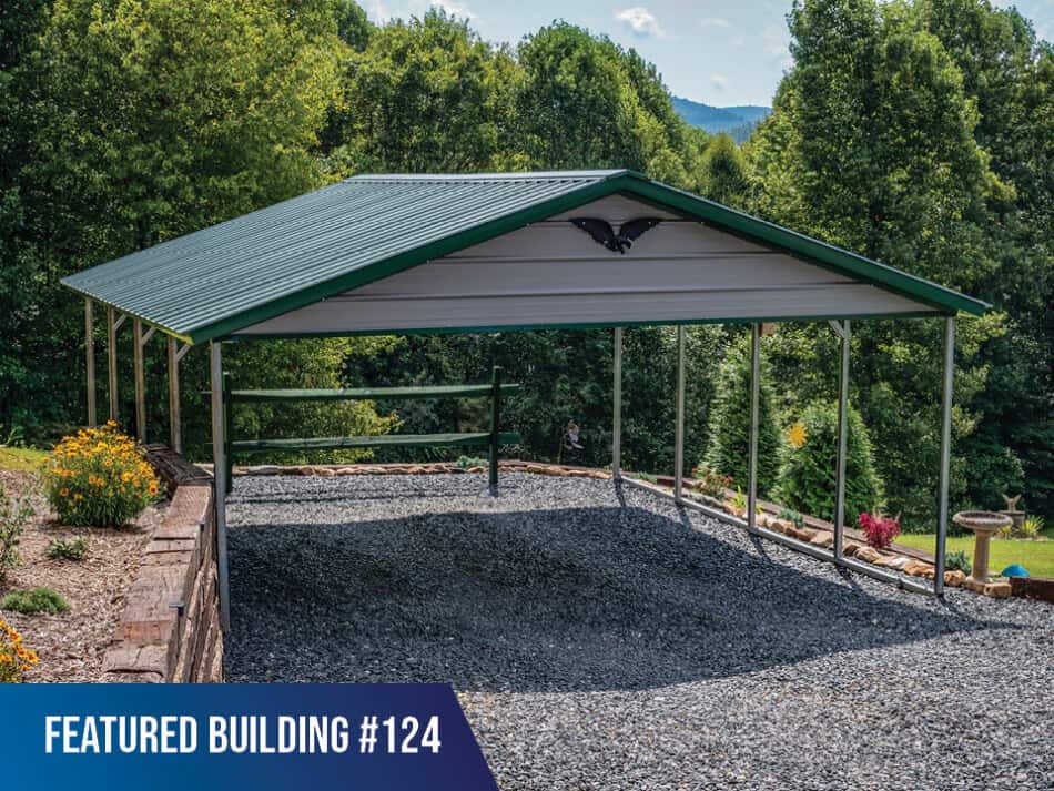 Featured Building 124 - 24X20X9 Carport with Vertical Roof
