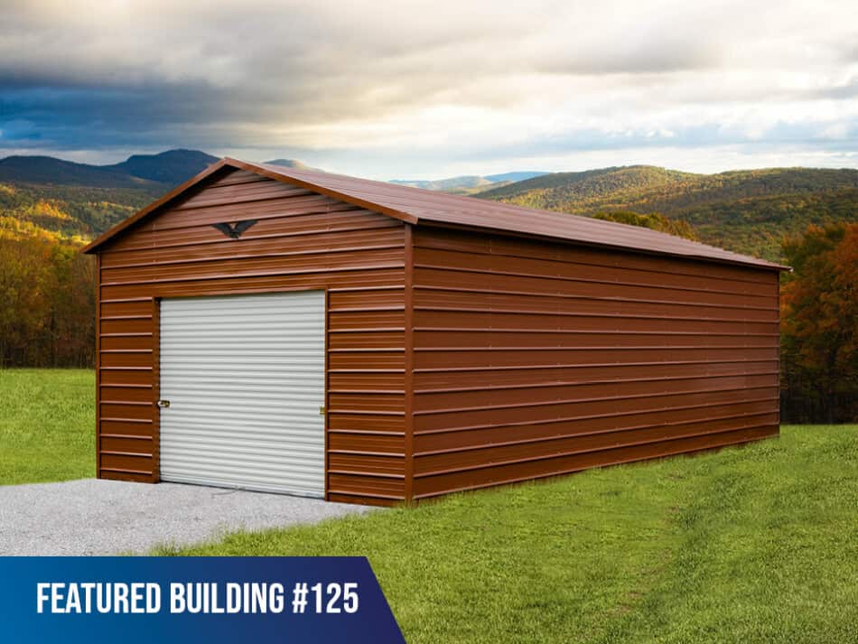 Featured Building 125 - 18x35x10 Metal Storage Barn Red