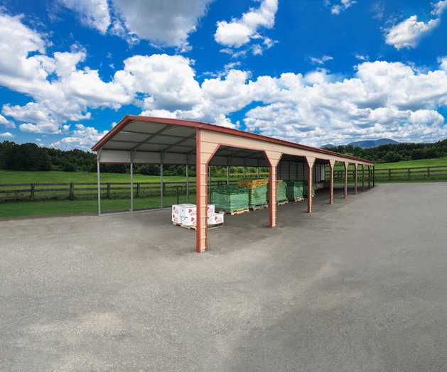Storage carport Tan and orange:Durable Carports in South Carolina
