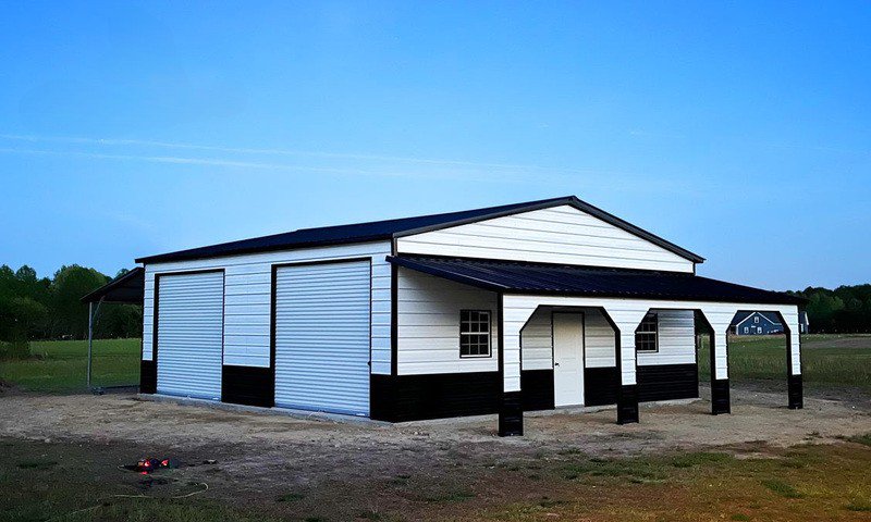 Black and white Custom Metal Building